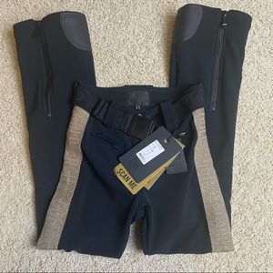 Goldbergh Ski Pam Belted Ski Pants Black Gold Metallic NWT